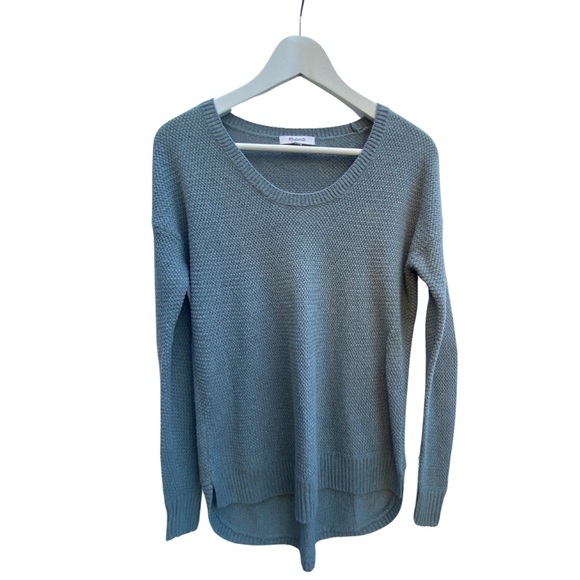 Madewell Womens XS Chronicle Texture Pullover Sweater Sage Green Hi-Low Hem - Picture 3 of 8